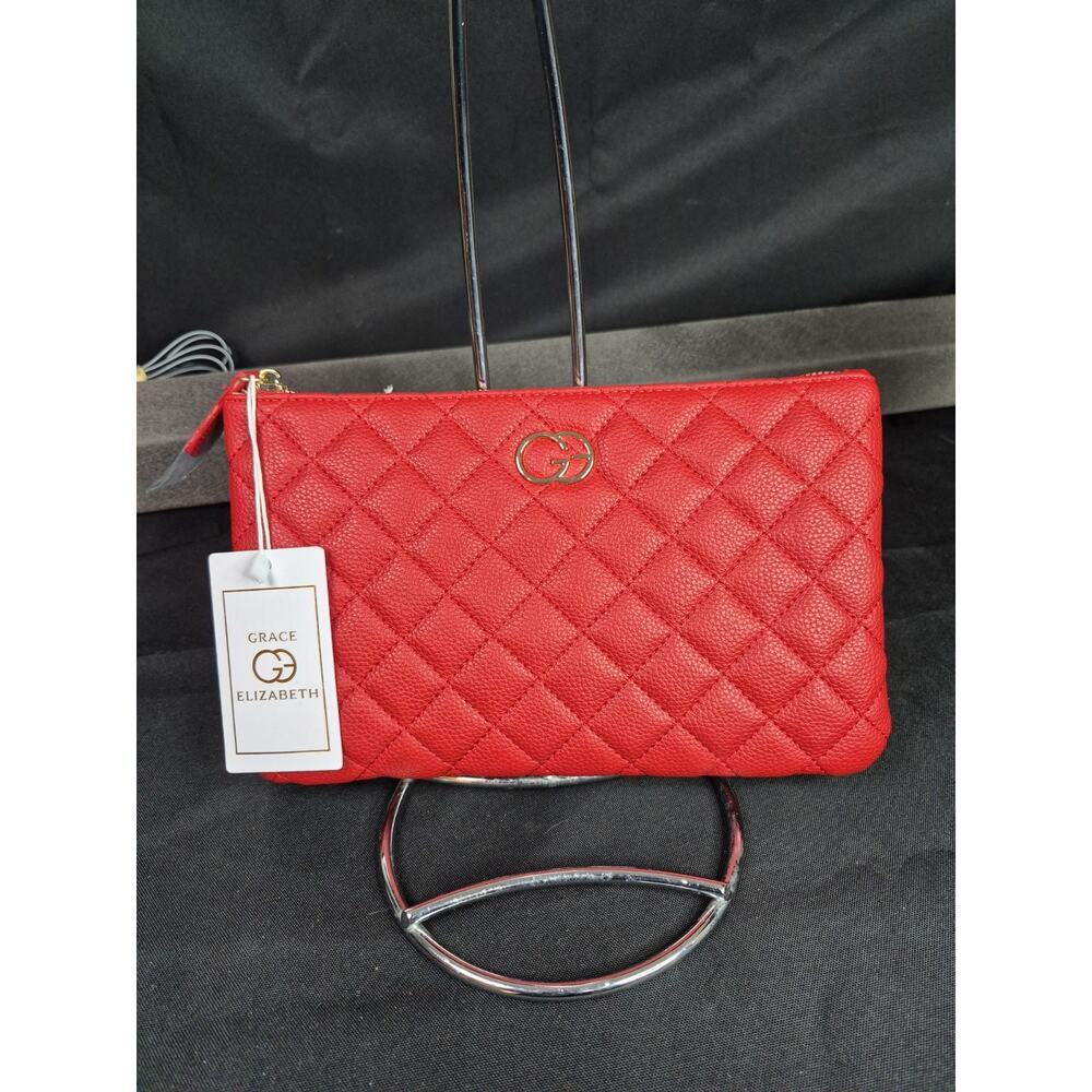 GRACE ELIZABETH Red Clutch Handbag Purse NEW WITH TAGS Designer Wedding Everyday